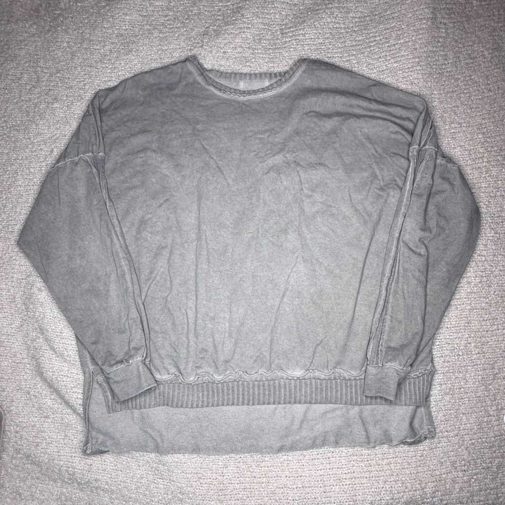 FF Doop High Low Thin Lightly Distressed Oversized Gray Sweater Top sz Medium